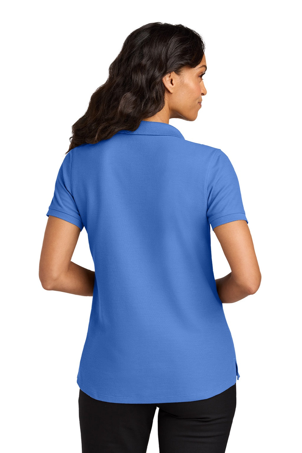 Port Authority LK200 Womens Wearever Signature Pique Short Sleeve Polo Shirt Ultramarine Blue Model Back