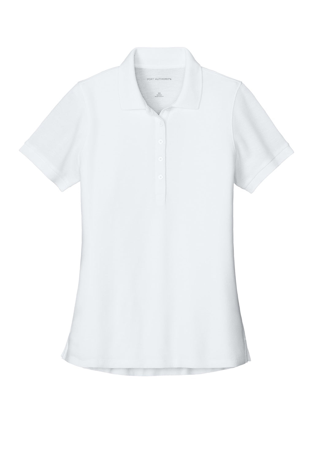 Port Authority LK200 Womens Wearever Signature Pique Short Sleeve Polo Shirt White Flat Front