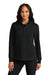Port Authority LK210 Womens Wearever Signature Double Pique 1/4 Zip Sweatshirt Deep Black Model Front