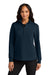 Port Authority LK210 Womens Wearever Signature Double Pique 1/4 Zip Sweatshirt River Navy Blue Model Front