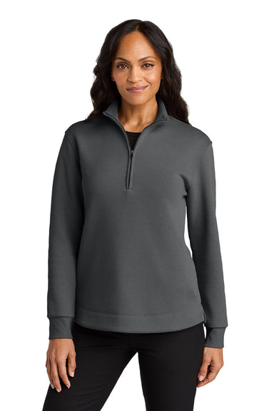 Port Authority LK210 Womens Wearever Signature Double Pique 1/4 Zip Sweatshirt Storm Grey Model Front
