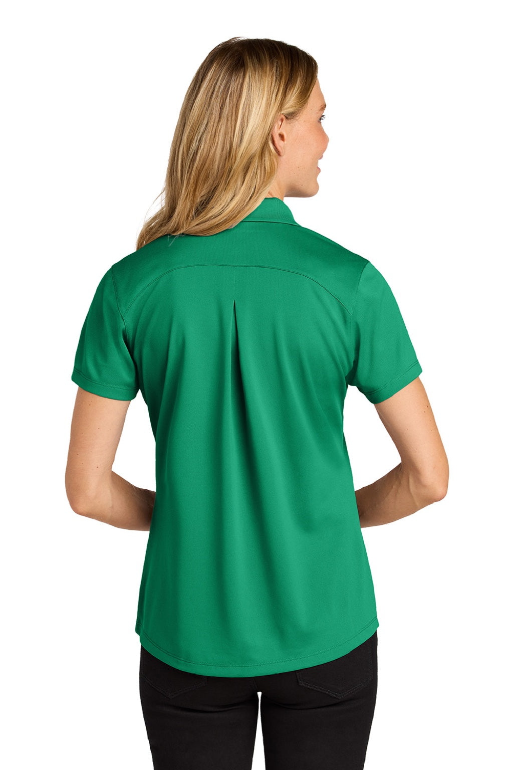 Port Authority LK240 Womens Wearever Moisture Wicking Pique Short Sleeve Polo Shirt Bright Kelly Green Model Back
