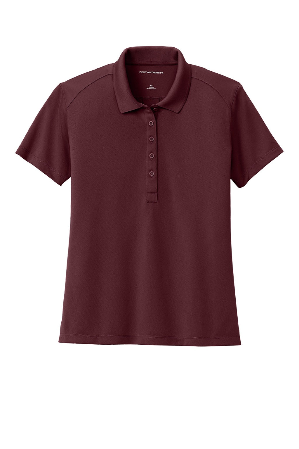 Port Authority LK240 Womens Wearever Moisture Wicking Pique Short Sleeve Polo Shirt Burgundy Flat Front