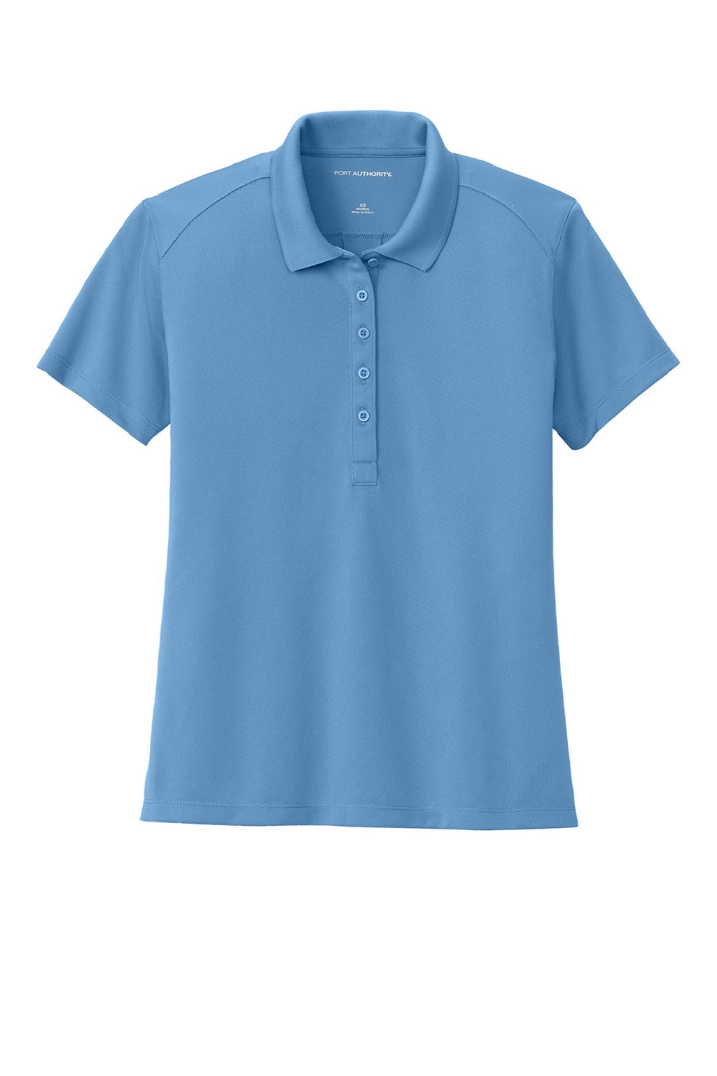 Port Authority LK240 Womens Wearever Moisture Wicking Pique Short Sleeve Polo Shirt Carolina Blue Flat Front