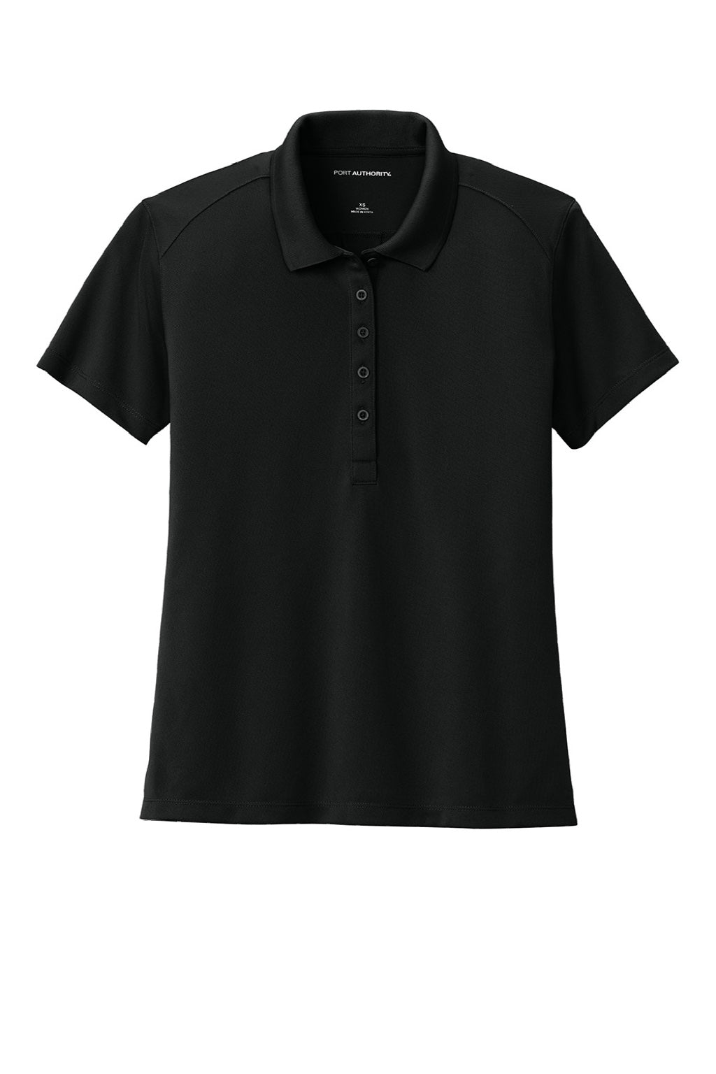 Port Authority LK240 Womens Wearever Moisture Wicking Pique Short Sleeve Polo Shirt Deep Black Flat Front