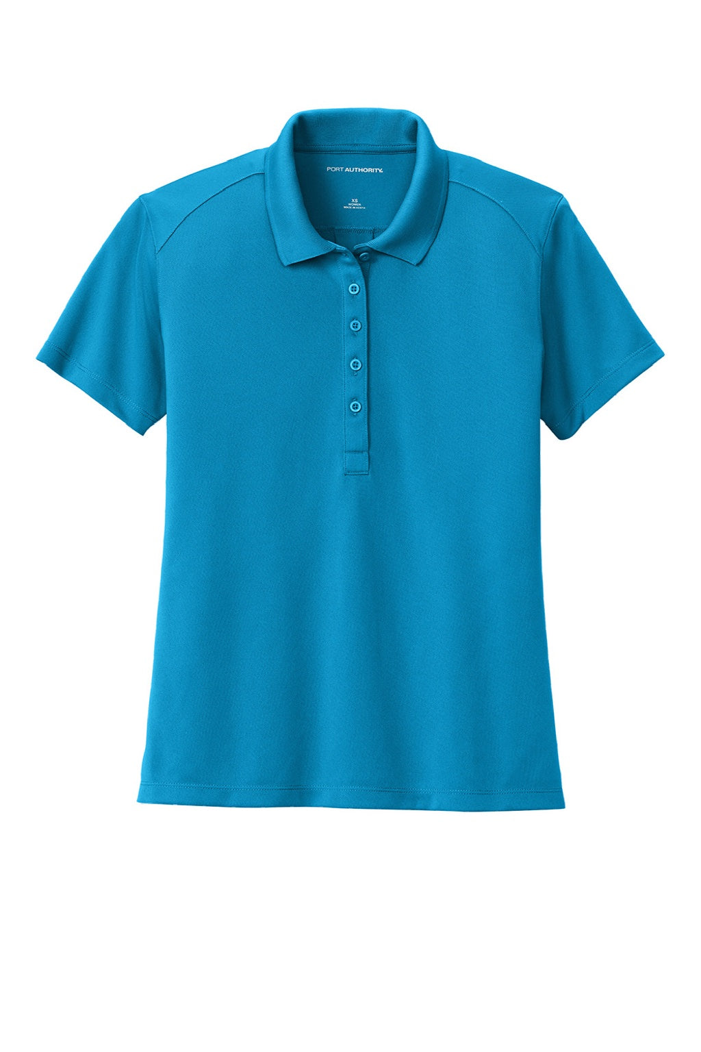 Port Authority LK240 Womens Wearever Moisture Wicking Pique Short Sleeve Polo Shirt Parcel Blue Flat Front