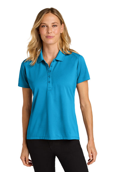 Port Authority LK240 Womens Wearever Moisture Wicking Pique Short Sleeve Polo Shirt Parcel Blue Model Front