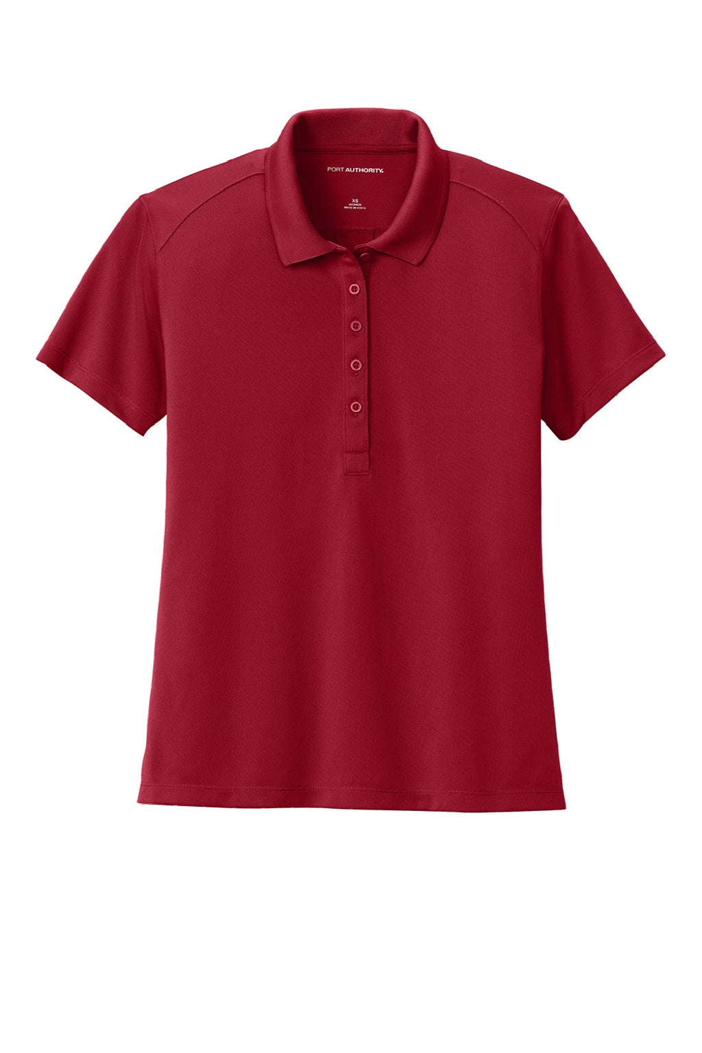Port Authority LK240 Womens Wearever Moisture Wicking Pique Short Sleeve Polo Shirt Rich Red Flat Front