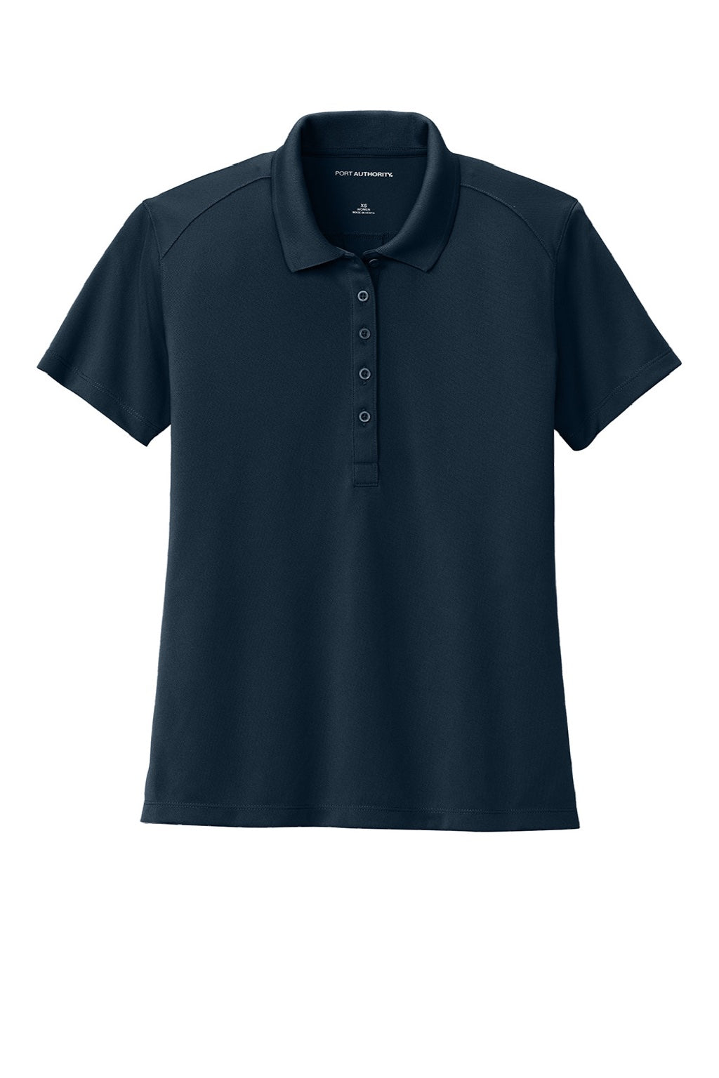 Port Authority LK240 Womens Wearever Moisture Wicking Pique Short Sleeve Polo Shirt River Navy Blue Flat Front