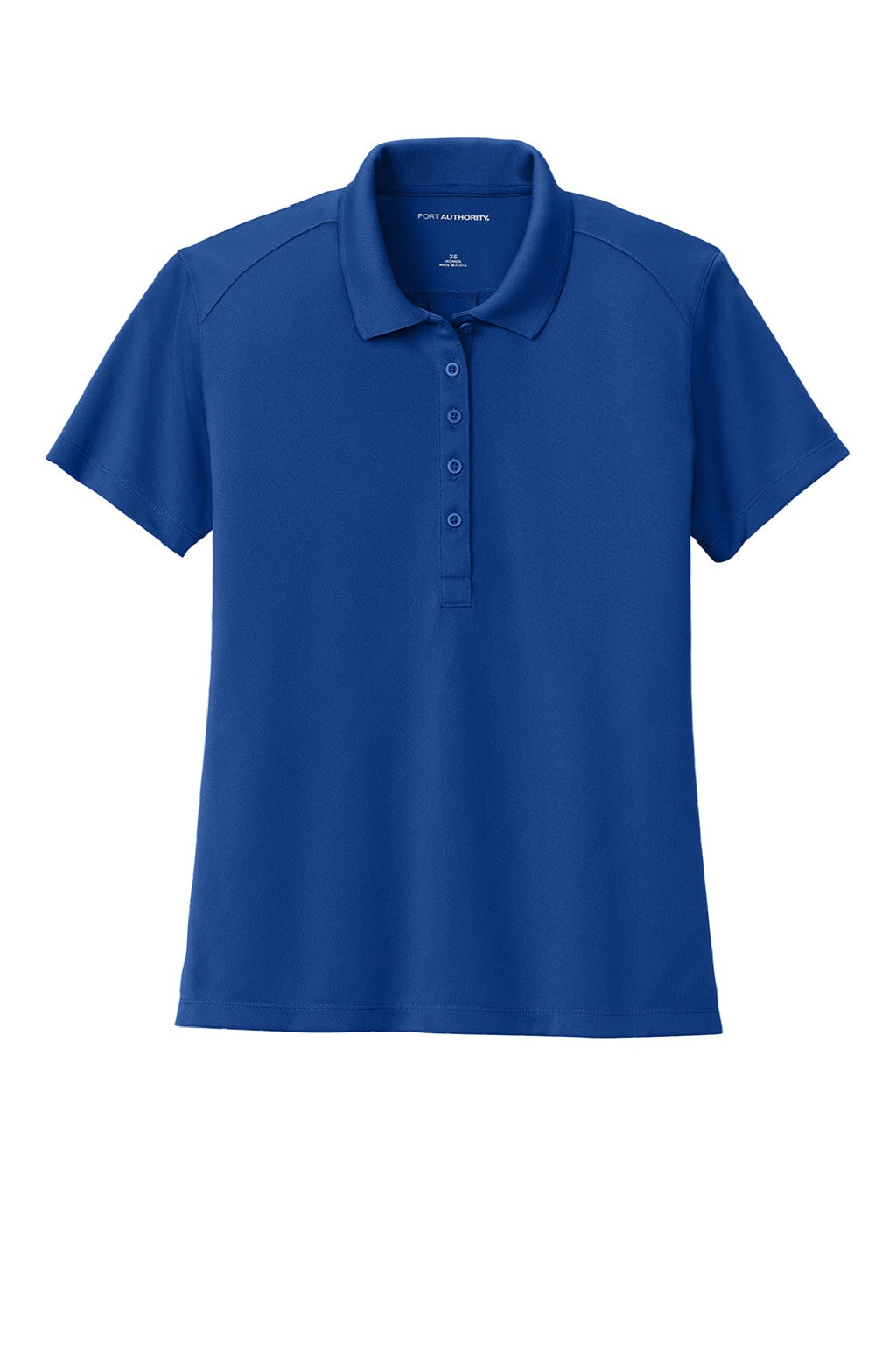 Port Authority LK240 Womens Wearever Moisture Wicking Pique Short Sleeve Polo Shirt True Royal Blue Flat Front