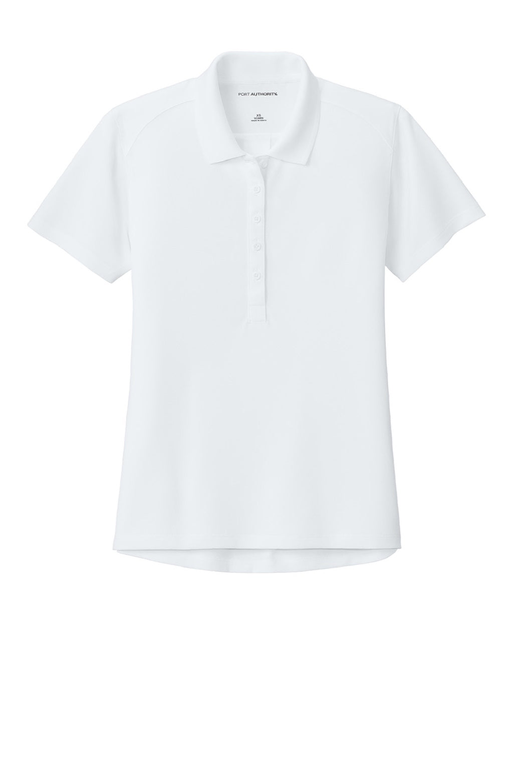 Port Authority LK240 Womens Wearever Moisture Wicking Pique Short Sleeve Polo Shirt White Flat Front