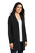 Port Authority LK5434 Womens Concept Long Sleeve Cardigan Sweater w/ Pockets Black Model 3q