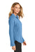 Port Authority LK5602 Womens Luxe Knit Button Down Long Sleeve Tunic Carolina Blue Model Side