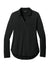 Port Authority LK5602 Womens Luxe Knit Button Down Long Sleeve Tunic Deep Black Flat Front