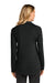Port Authority LK5602 Womens Luxe Knit Button Down Long Sleeve Tunic Deep Black Model Back