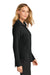 Port Authority LK5602 Womens Luxe Knit Button Down Long Sleeve Tunic Deep Black Model Side
