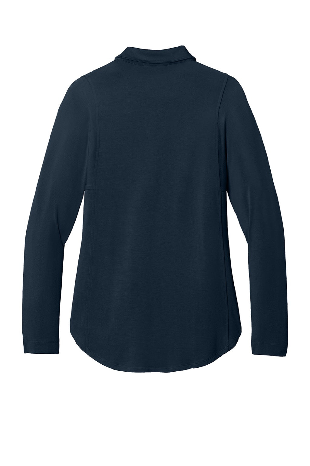 Port Authority LK5602 Womens Luxe Knit Button Down Long Sleeve Tunic River Navy Blue Flat Back