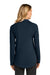 Port Authority LK5602 Womens Luxe Knit Button Down Long Sleeve Tunic River Navy Blue Model Back