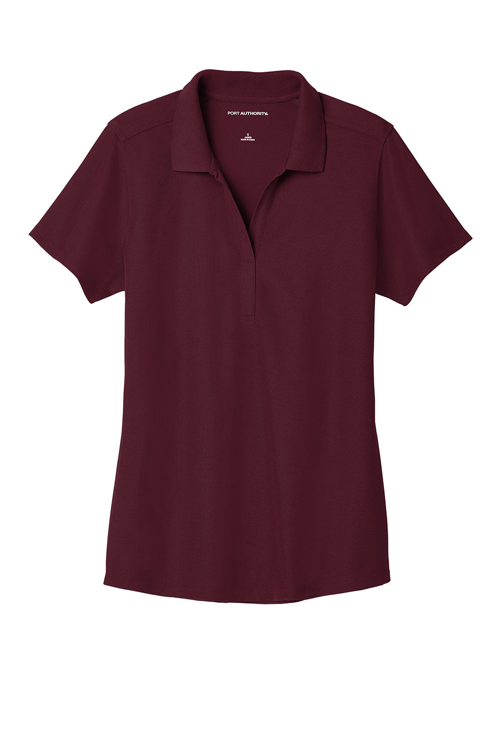 Port Authority LK600 Womens EZPerformance Moisture Wicking Short Sleeve Polo Shirt Maroon Flat Front