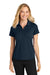 Port Authority LK620 Womens Plaited Pique Short Sleeve Polo Shirt Night Navy Blue Model Front