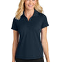 Port Authority Womens Plaited Pique Short Sleeve Polo Shirt - Night Navy Blue - NEW