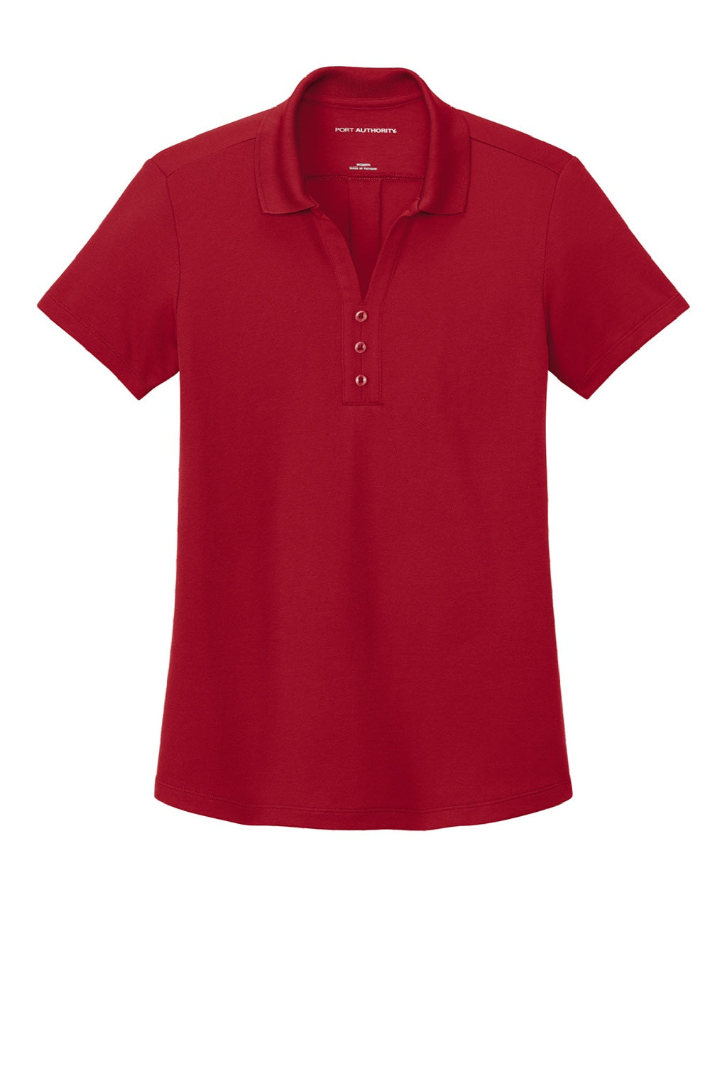 Port Authority LK620 Womens Plaited Pique Short Sleeve Polo Shirt Rich Red Flat Front