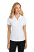 Port Authority LK620 Womens Plaited Pique Short Sleeve Polo Shirt White Model Front