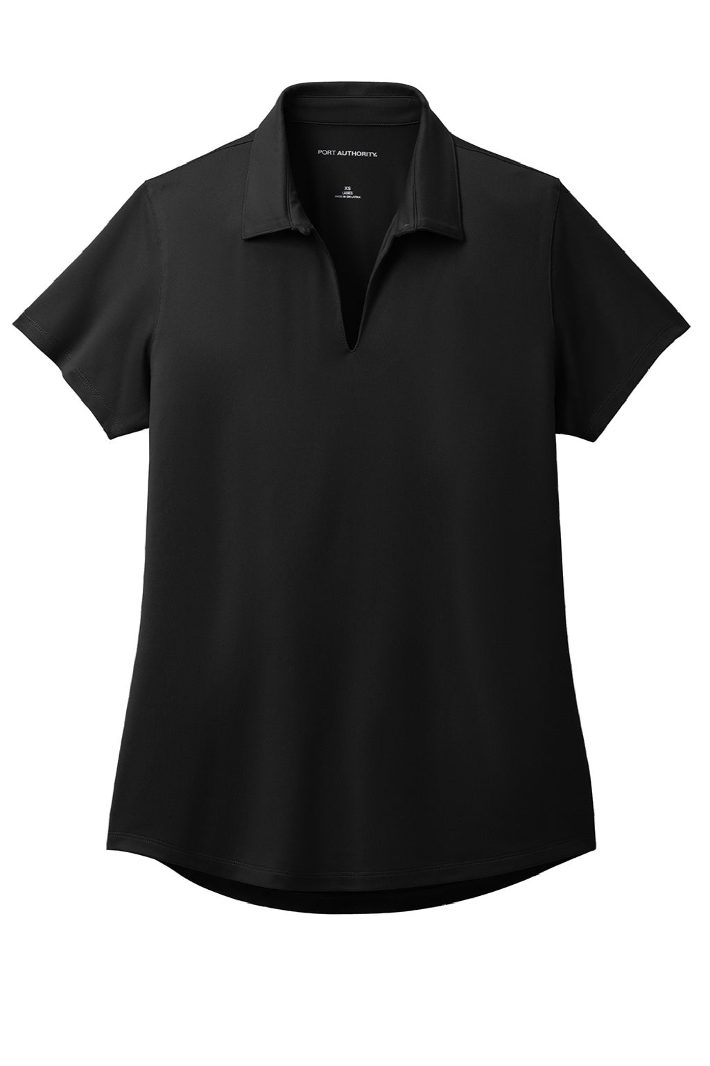 Port Authority LK683 Womens City Easy Care Moisture Wicking Short Sleeve Polo Shirt Black Flat Front
