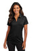 Port Authority LK683 Womens City Easy Care Moisture Wicking Short Sleeve Polo Shirt Black Model Front
