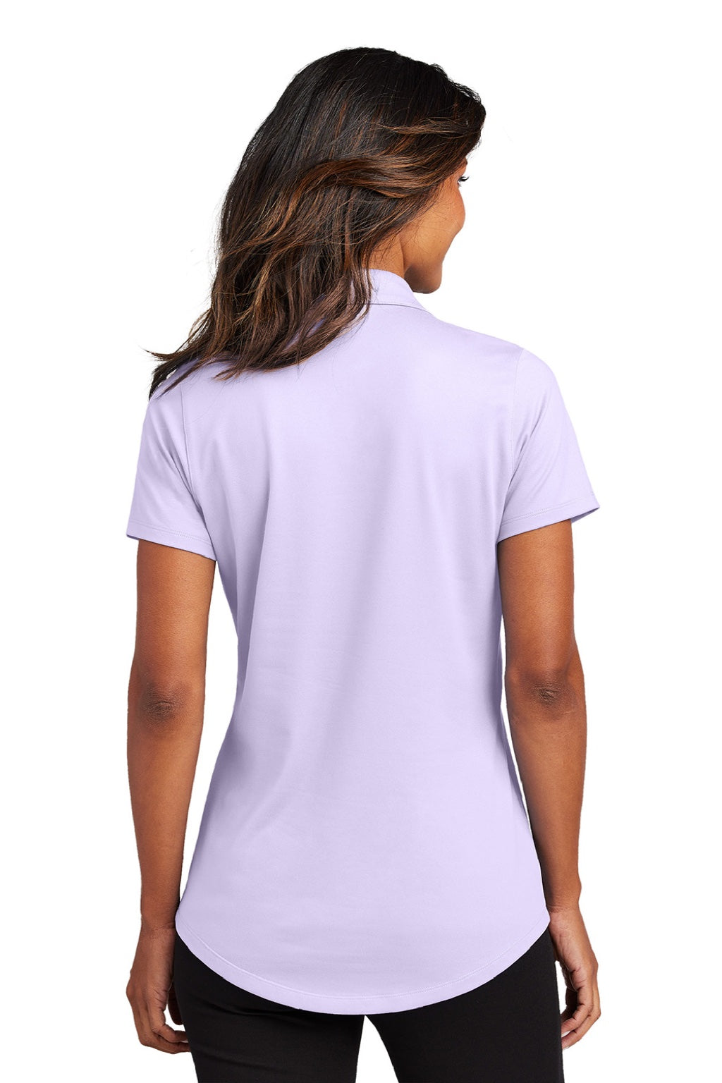 Port Authority LK683 Womens City Easy Care Moisture Wicking Short Sleeve Polo Shirt Bright Lavender Purple Model Back