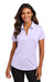 Port Authority LK683 Womens City Easy Care Moisture Wicking Short Sleeve Polo Shirt Bright Lavender Purple Model Front