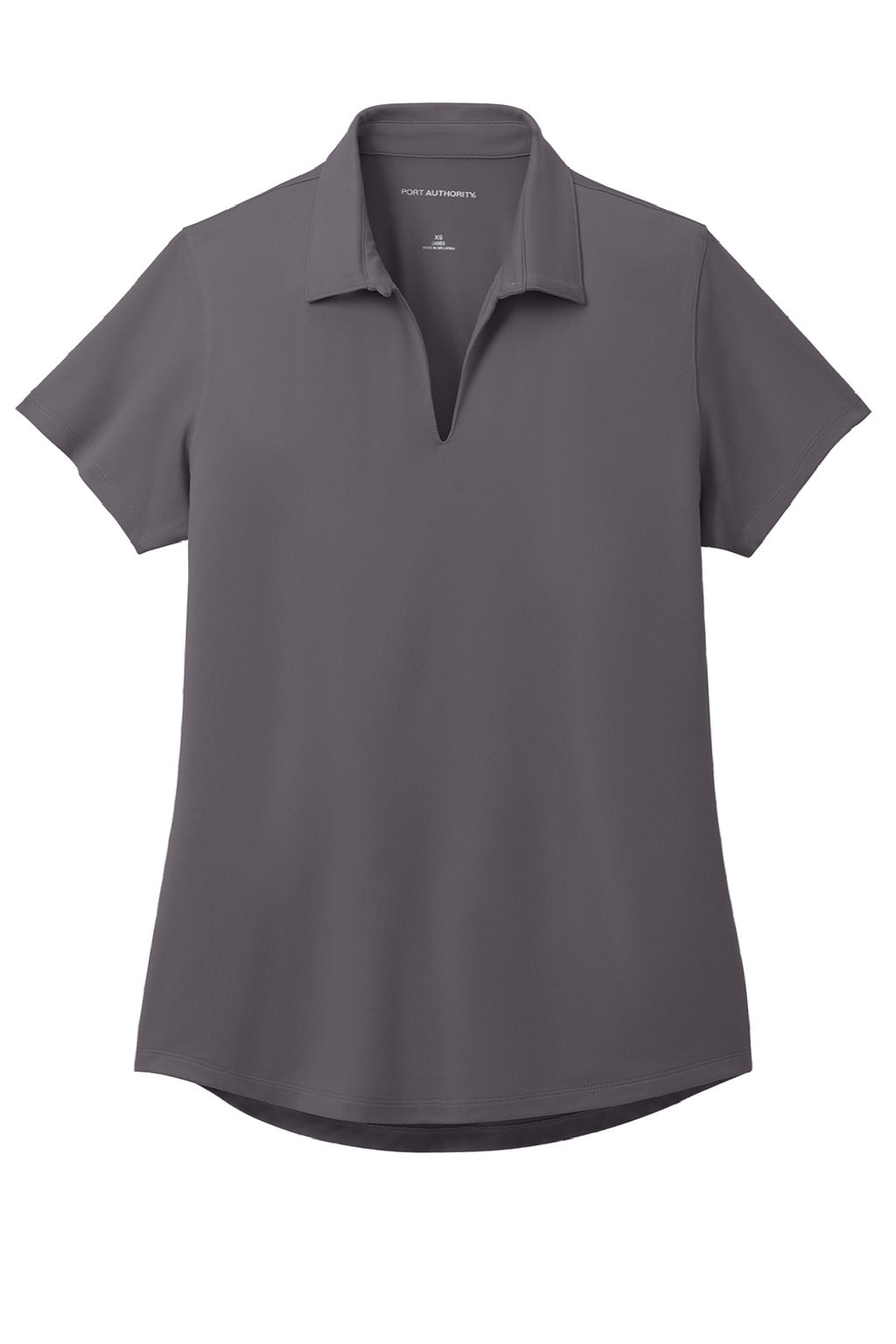 Port Authority LK683 Womens City Easy Care Moisture Wicking Short Sleeve Polo Shirt Graphite Grey Flat Front