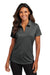 Port Authority LK683 Womens City Easy Care Moisture Wicking Short Sleeve Polo Shirt Graphite Grey Model Front