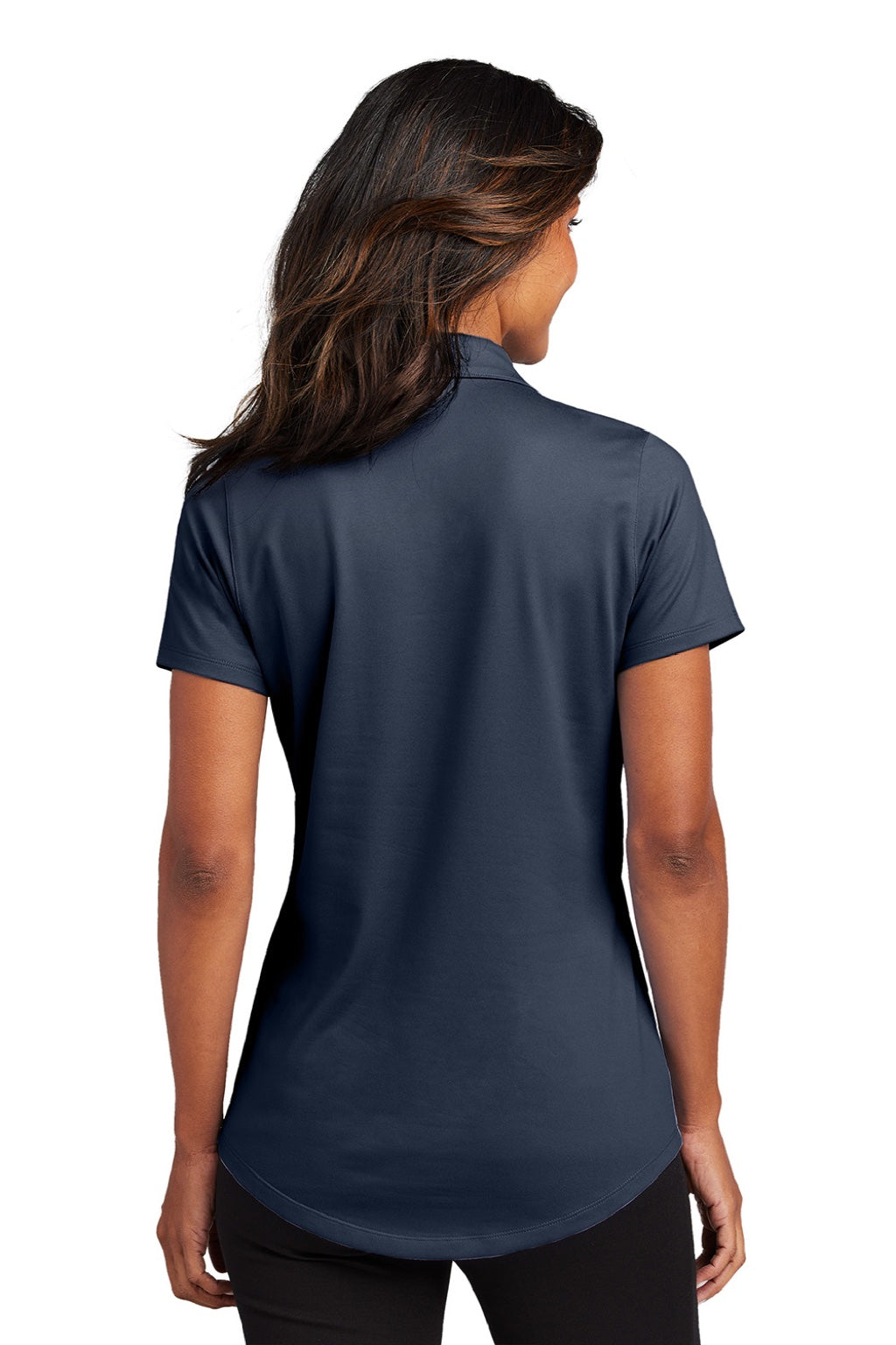 Port Authority LK683 Womens City Easy Care Moisture Wicking Short Sleeve Polo Shirt River Navy Blue Model Back