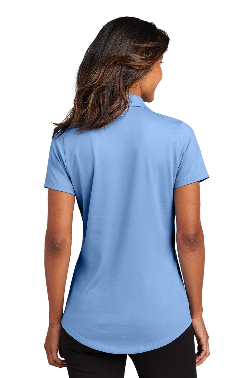 Port Authority LK683 Womens City Easy Care Moisture Wicking Short Sleeve Polo Shirt Swiss Blue Model Back