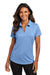 Port Authority LK683 Womens City Easy Care Moisture Wicking Short Sleeve Polo Shirt Swiss Blue Model Front
