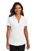 Port Authority LK683 Womens City Easy Care Moisture Wicking Short Sleeve Polo Shirt White Model Front