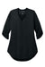 Port Authority LK6840 Womens City Easy Care Moisture Wicking 3/4 Sleeve Tunic Black Flat Front
