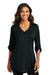 Port Authority LK6840 Womens City Easy Care Moisture Wicking 3/4 Sleeve Tunic Black Model Front