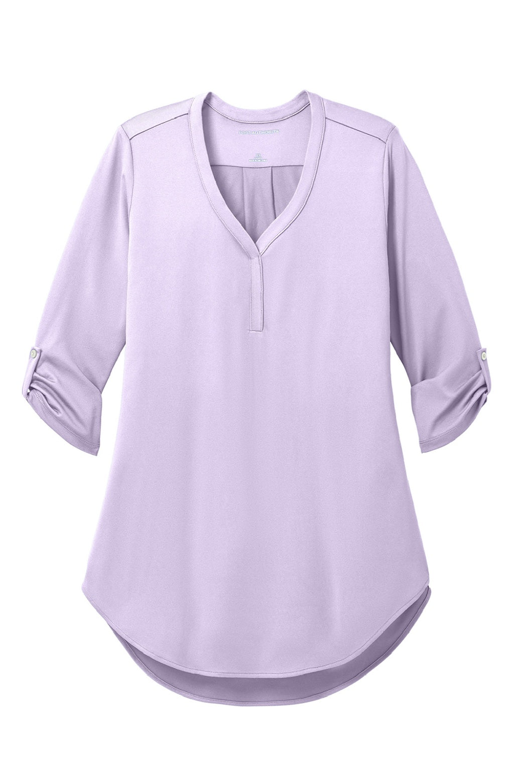 Port Authority LK6840 Womens City Easy Care Moisture Wicking 3/4 Sleeve Tunic Bright Lavender Purple Flat Front