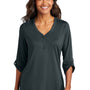 Port Authority Womens City Easy Care Moisture Wicking 3/4 Sleeve Tunic - Graphite Grey