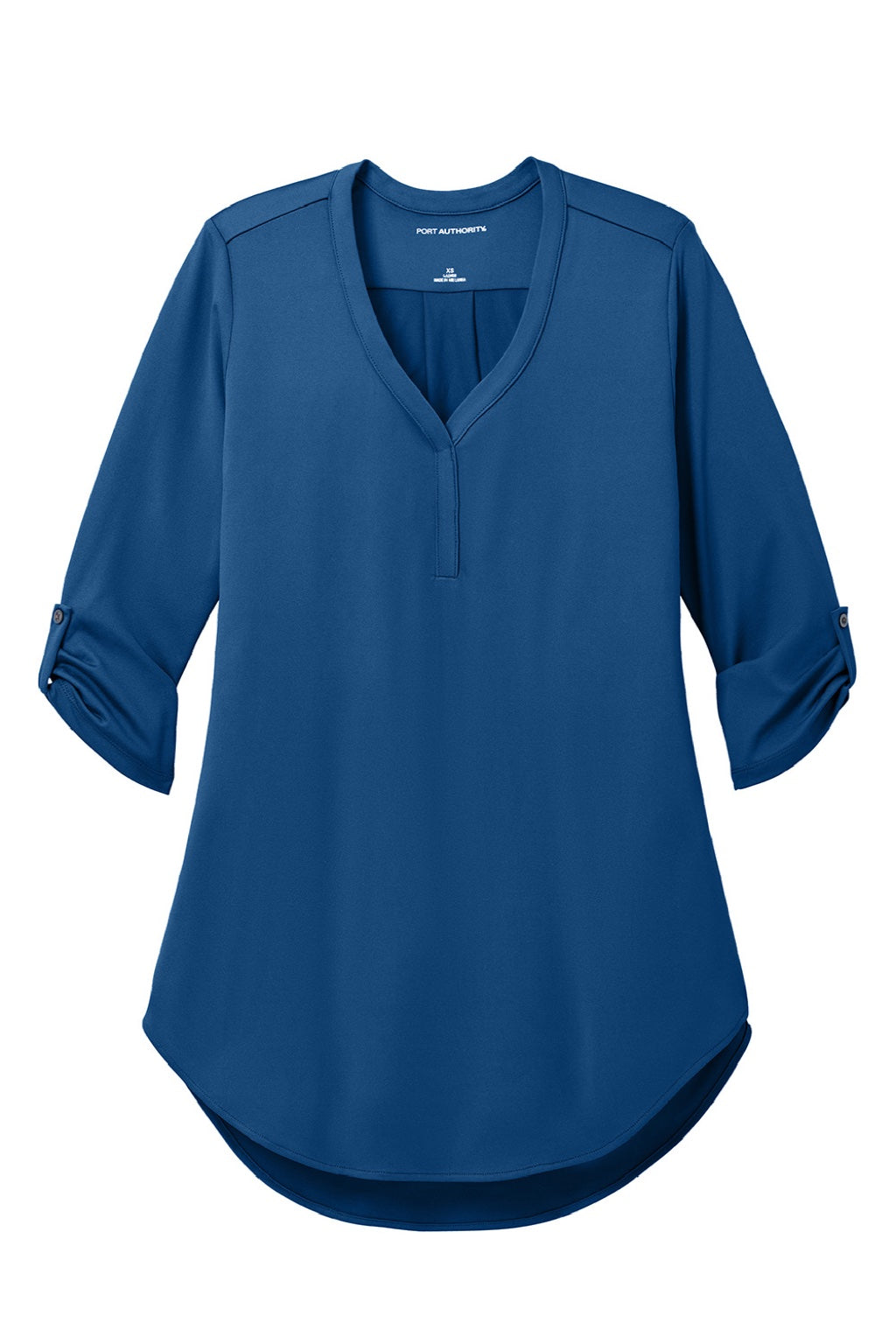 Port Authority LK6840 Womens City Easy Care Moisture Wicking 3/4 Sleeve Tunic True Blue Flat Front