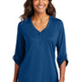 Port Authority Womens City Easy Care Moisture Wicking 3/4 Sleeve Tunic - True Blue