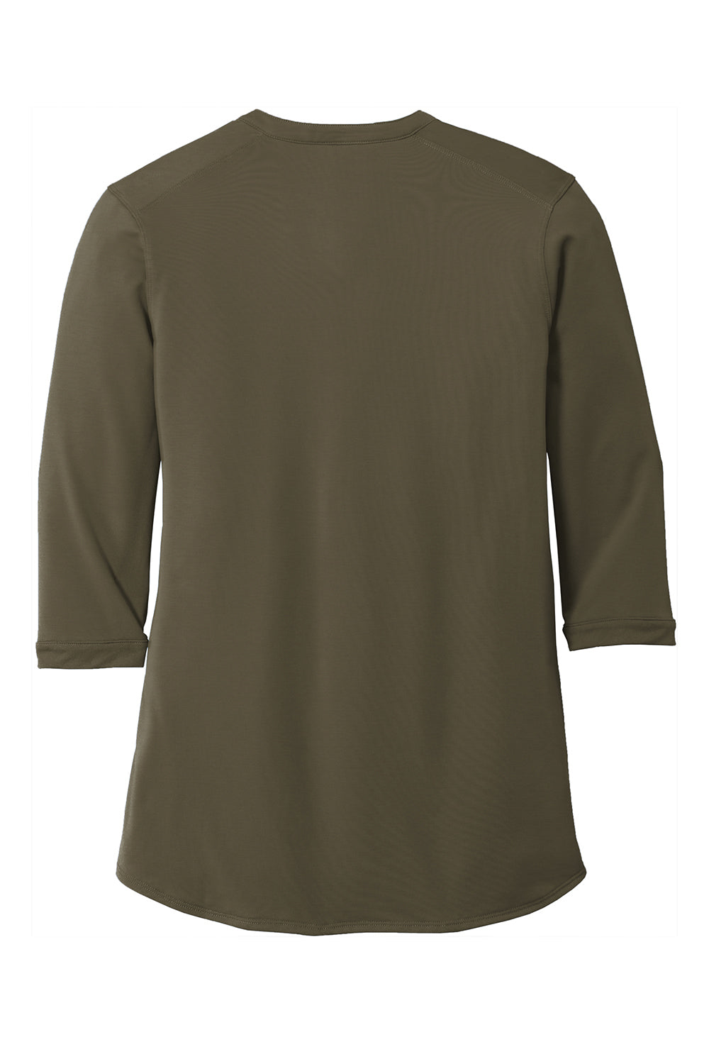 Port Authority LK750 Womens Moisture Wicking 3/4 Sleeve Polo Shirt Deep Olive Green Flat Back