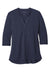 Port Authority LK750 Womens Moisture Wicking 3/4 Sleeve Polo Shirt True Navy Blue Flat Front