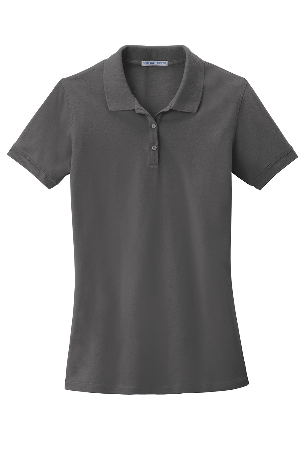 Port Authority LK8000 Womens Wrinkle Resistant Short Sleeve Polo Shirt Sterling Grey Flat Front