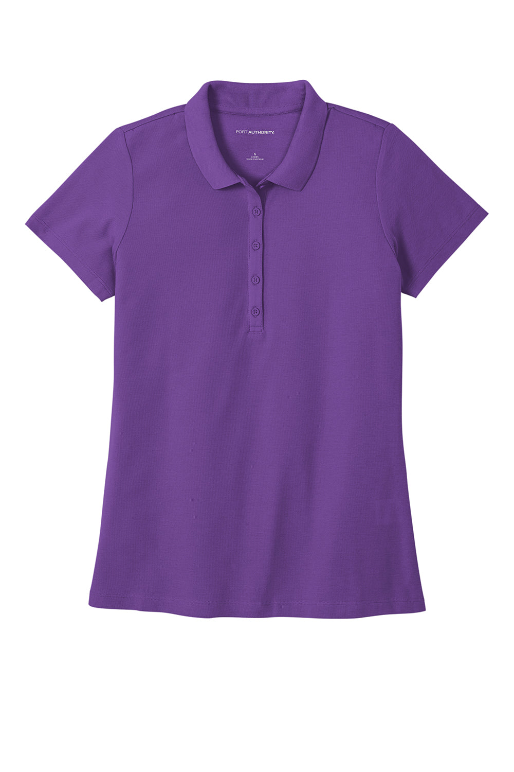 Port Authority LK810 Womens React SuperPro Snag Resistant Short Sleeve Polo Shirt Purple Flat Front