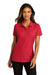 Port Authority LK810 Womens React SuperPro Snag Resistant Short Sleeve Polo Shirt Rich Red Model Front