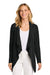 Port Authority LK820 Womens Breakwater Open Front Long Sleeve Cardigan Sweater w/ Pockets Deep Black Model Front