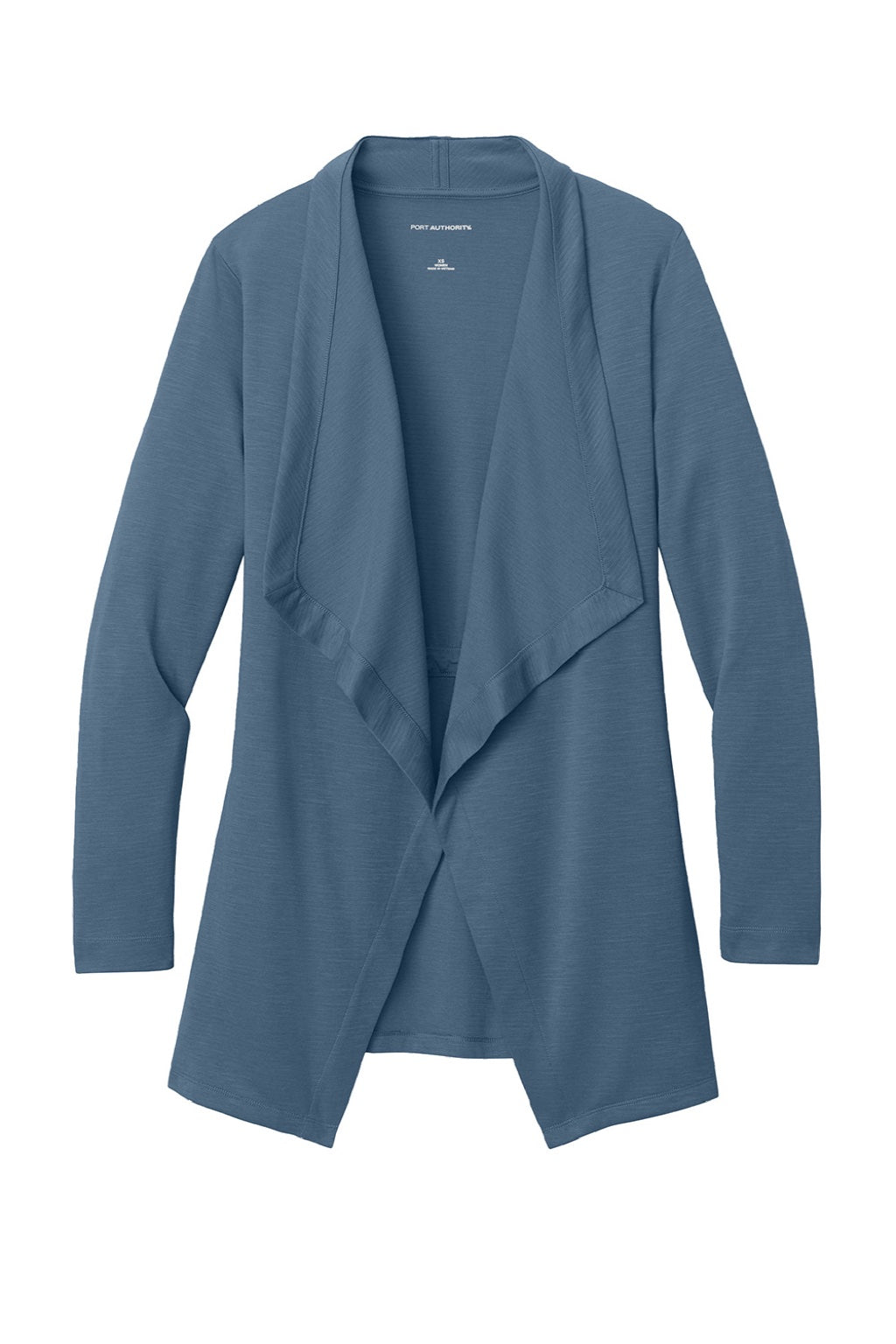 Port Authority LK820 Womens Breakwater Open Front Long Sleeve Cardigan Sweater w/ Pockets Dusk Blue Flat Front